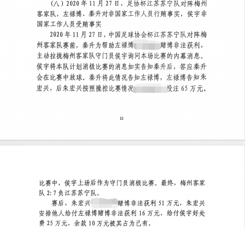 網(wǎng)傳判決書：足協(xié)杯梅州2-7江蘇，梅州門將侯宇收25萬消極比賽